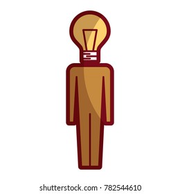 businessman with bulb head idea creativity