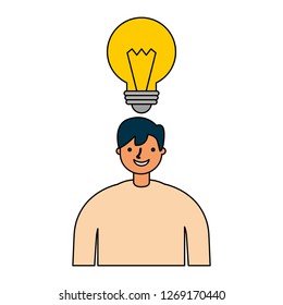businessman and bulb idea creativity