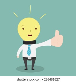 Businessman with Bulb-head,Vecctor EPS10.