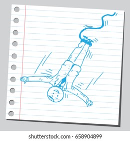 Businessman bungee jumper