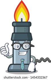 Businessman bunsen burner in the mascot shape