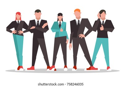 businessman. business. people. crowd. flat vector illustration