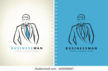 businessman in business suit logo vector