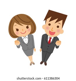Businessman and business woman.