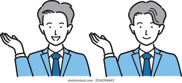 Businessman Business woman Pointing Vector cartoon illustration