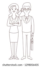 businessman and businesswoman