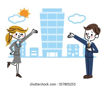 Businessman and Businesswoman