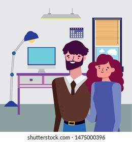 Businessman and businesswoman avatar design
