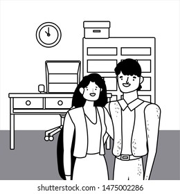 Businessman and businesswoman avatar design