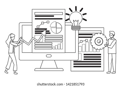 Businessman and businesswoman avatar design vector illustration