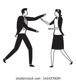 businessman and businesswoman characters vector illustration design