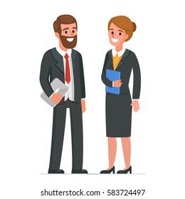 
Businessman and businesswoman  characters. Vector illustration.