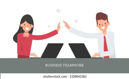 Businessman and businesswoman co working character. Animation scene business people colleague. Animation scene for motion graphic.