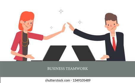 Businessman and businesswoman co working character. Animation scene business people colleague. Animation scene for motion graphic.