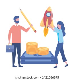 Businessman and businesswoman design vector illustration