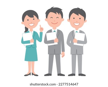 Businessman and businesswoman with documents