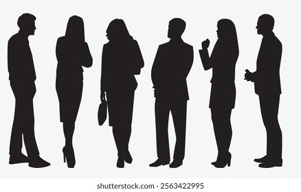 businessman and businesswoman silhouette. Business team silhouette. 