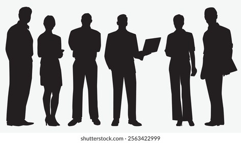 businessman and businesswoman silhouette. Business team silhouette. 