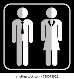 Businessman and businesswoman symbol, vector.  