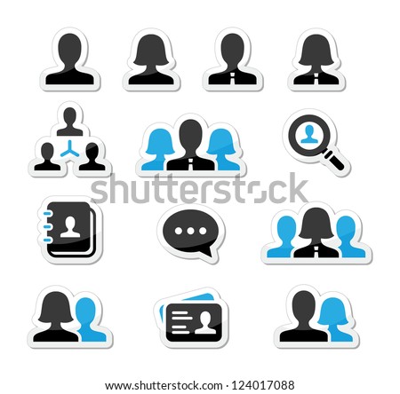 Businessman businesswoman user vector icons set