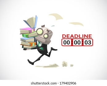 businessman busy on his overload work with deadline date coming, business concept