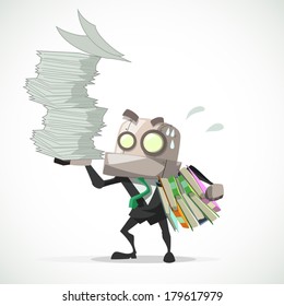 businessman busy on his work, business concept