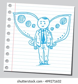 Businessman butterfly