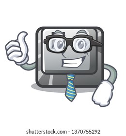 Businessman button H in the shape cartoon