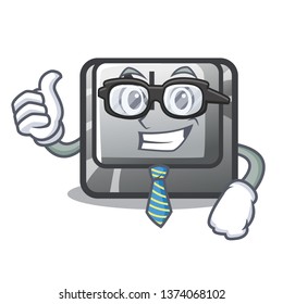 Businessman button N isolated with the cartoon