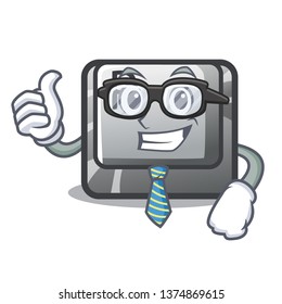 Businessman button P in the shape mascot