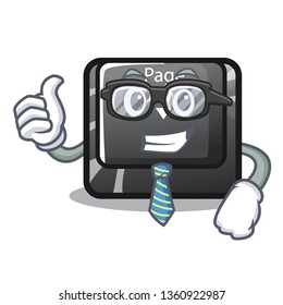 Businessman button page down isolated with cartoon