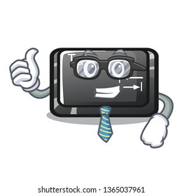 Businessman button tab in the shape cartoon
