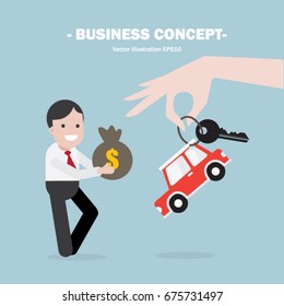 Businessman buying new car