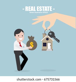 Businessman buying new home