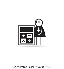 businessman and calculator icon vector