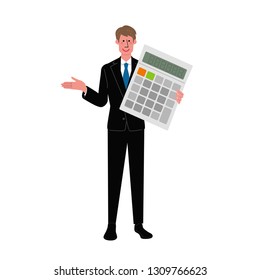 Businessman calculator illustration