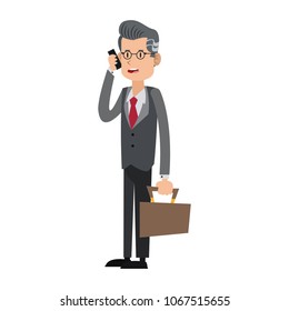 Businessman calling with smartphone