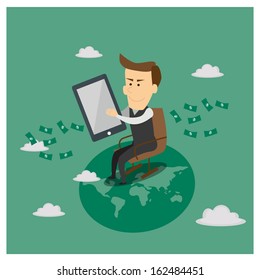 businessman can work everywhere in the world