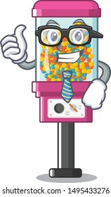 Businessman candy vending machine in a cartoon