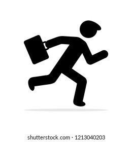 Businessman Cap Running Icon. Vector Concept Illustration For Design.