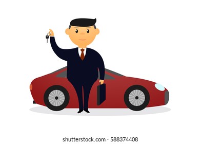 Businessman and car
