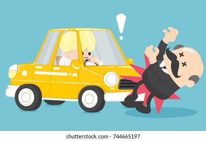 Businessman car accident vector