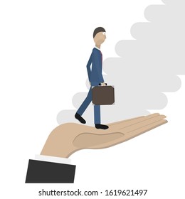 Businessman. Career in the company. Vector illustration