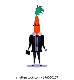Businessman carrots.Vector illustration.