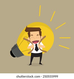 Businessman carry idea.vector