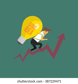 Businessman carry idea.vector