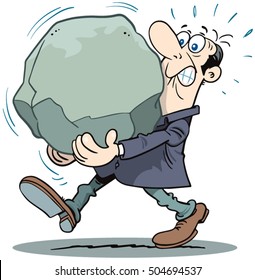 Person Carrying Heavy Load Stock Illustrations, Images & Vectors ...