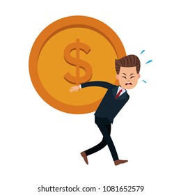 Businessman carrying coin