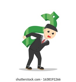 businessman carrying the gold dollars