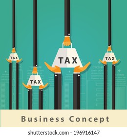 Businessman carrying tax Concept.Vector Design